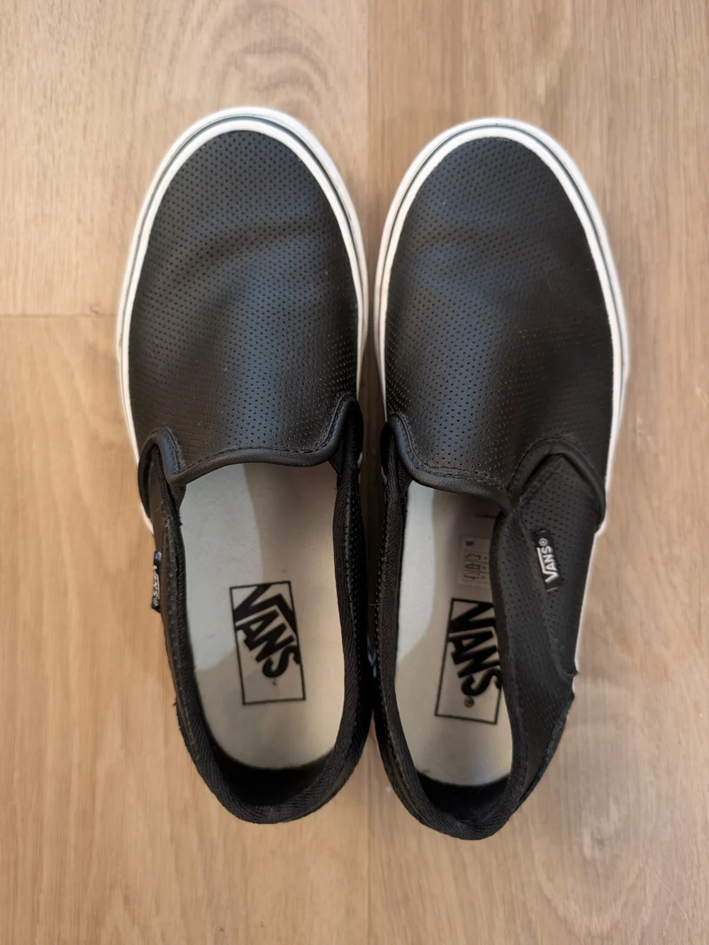 Vans Women's Black Asher Perforated Slip-Ons Size 8